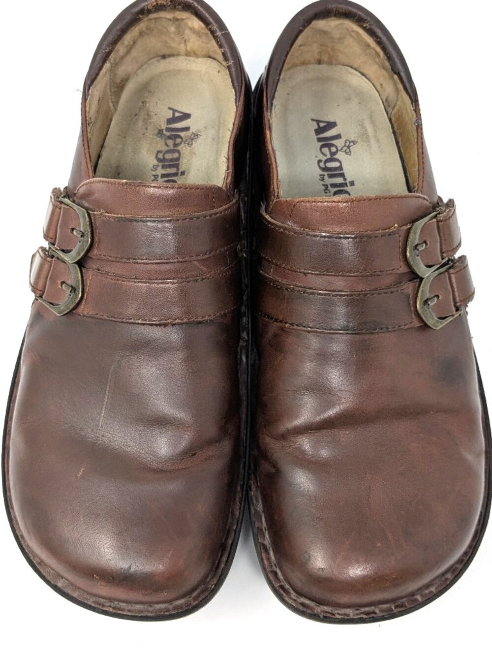 Alegria Brown Leather Shoes "Alli" Buckle Accent Women’s 9 / 39 ALL-662